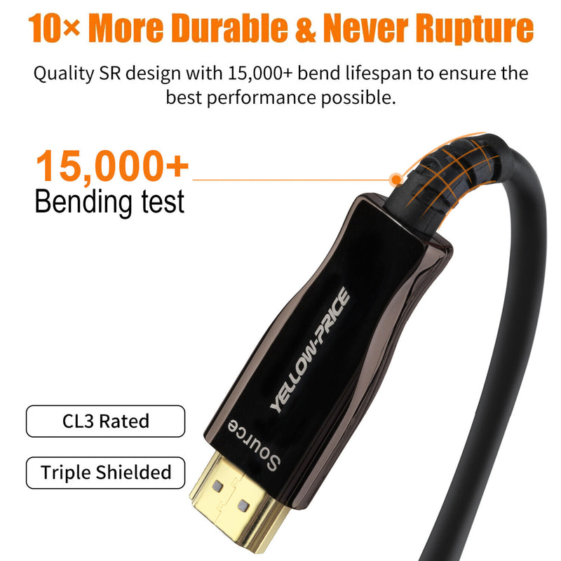 Real 8K@120Hz HDMI Fiber Optic Cable 15-66ft, High Speed 48Gbps HDMI 2.1 Cord