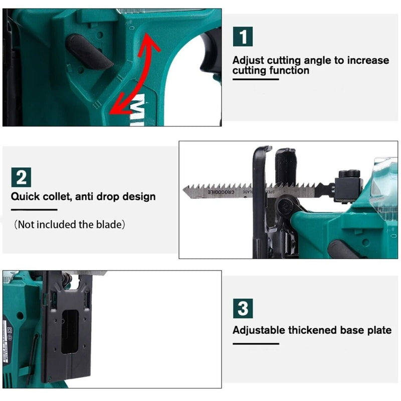 New 65mm 2900RPM Cordless Jigsaw Electric Rechargeable Woodworking Power Tool