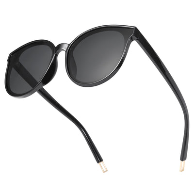 Ultra Thin Light Polarized Cat Eye Mirrored Sunglasses Oversized Frame for Women