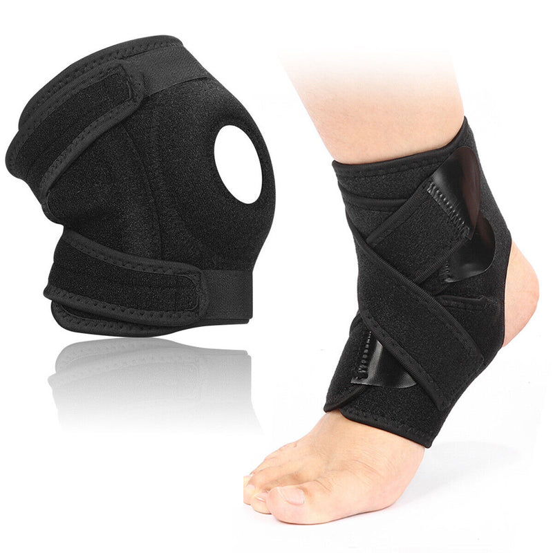 Breathable Adjustable Compression Sleeve Knee Support Brace/ Ankle Support Brace