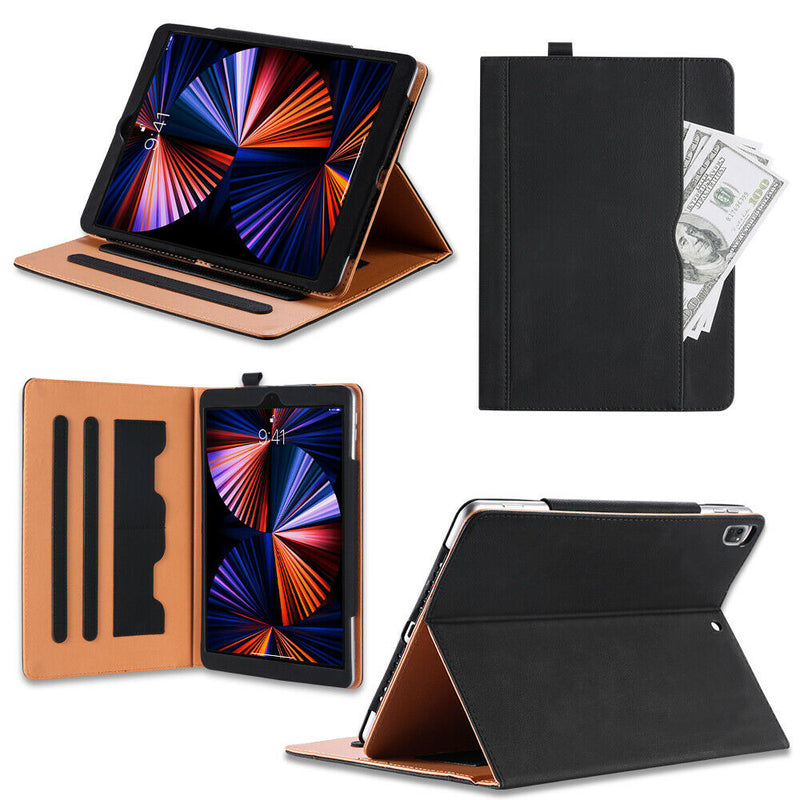 For iPad Pro 11" 1st/2nd/3rd, Air 4th 10.9" PU Leather Pocket Folio Smart Case