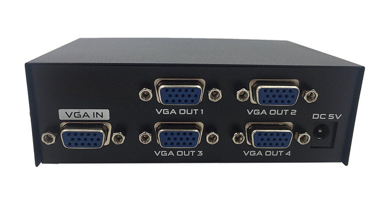 4 Port VGA Splitter Adapter Audio Video Converter 1080P Full HD For Laptop TV K