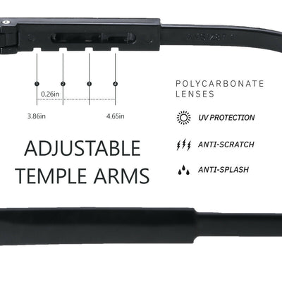 ADJUSTABLE (2020 model) Safety Glasses w/ Anti-Fog&Anti-Scratch&Wrap-Around Lens