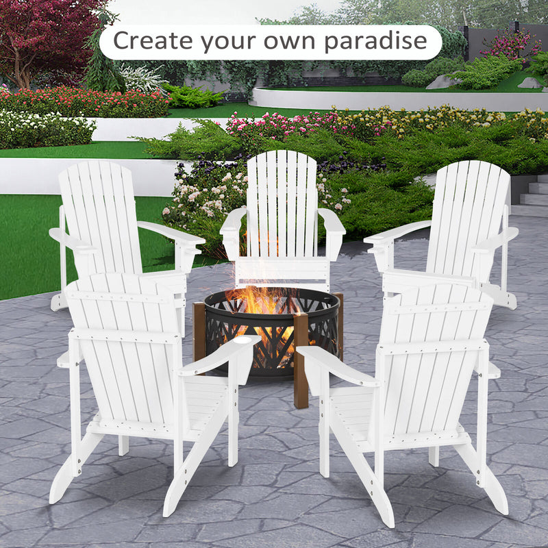 Fir Wood Adirondack Chair, Wooden Outdoor & Patio Seating for Fire Pit, White