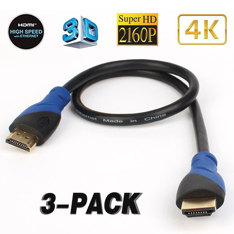 Ultra HD 4K@60Hz HDMI V2.0 Cable 3D, Ethernet, Audio Return for PS4/PS5/Xbox Lot