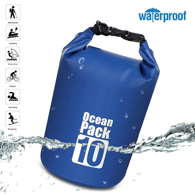 US Professional Floating Waterproof Dry Bag with Adjustable Back Strap, Blue