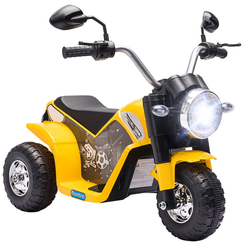 Kids 6V Electric Motorcycle Ride-On Toy Battery 18 - 36 Months Yellow