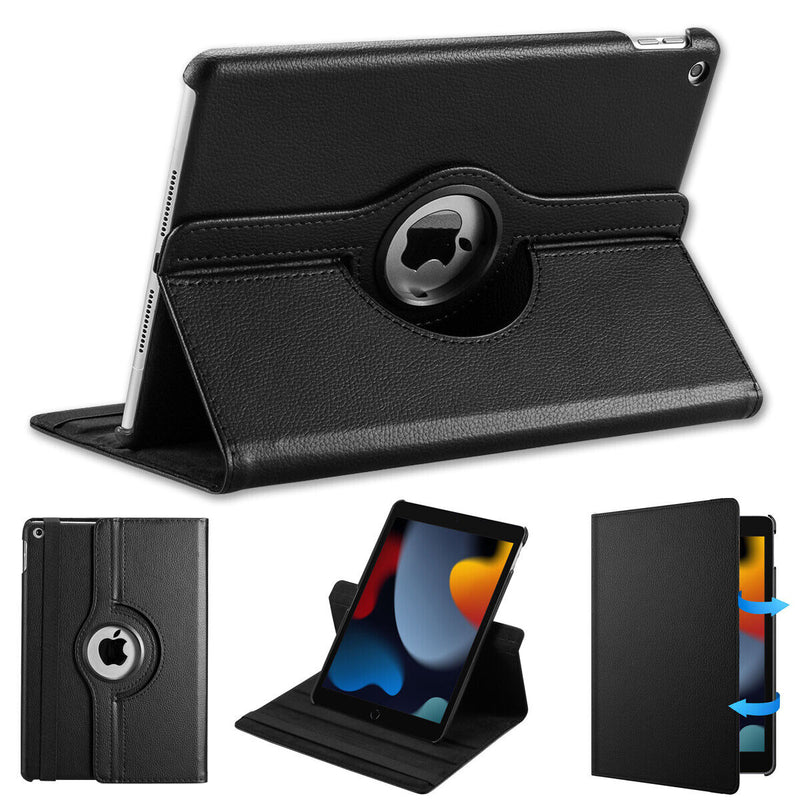 360° Swiveling Stand Protective Back Cover w/Auto Wake/Sleep for iPad 9th 10.2"