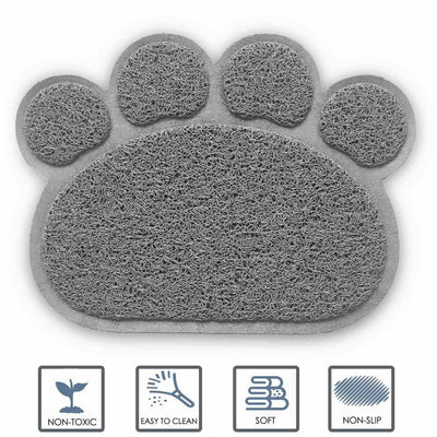 Silicone Absorbent Waterproof Pet Feeding Mat 12"x16" (Paw / Rectangle Shape)