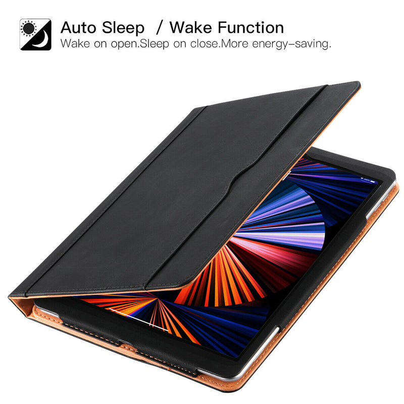For iPad Pro 11" 1st/2nd/3rd, Air 4th 10.9" PU Leather Pocket Folio Smart Case