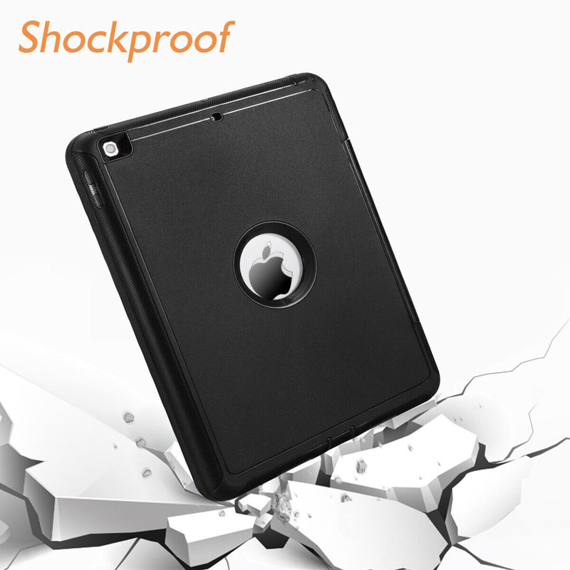 Shockproof Rugged Smart Case w/Trifold Stand & Auto Wake/Sleep for iPad 8th 2020