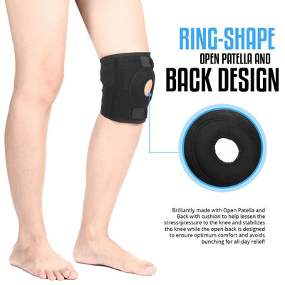 2 Strap Knee Brace Stabilizer Wrap Support Guard Patella Arthritis Adjustable