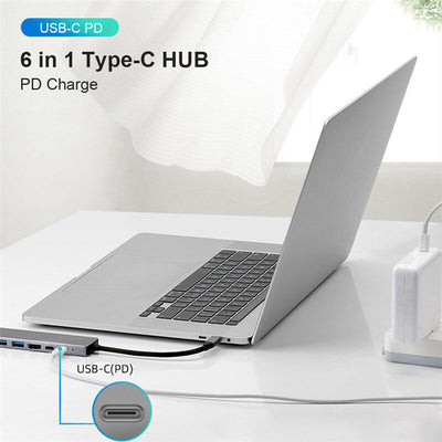 3/5/6/7/8in 1 Type C Hub to USB 3.0 HDMI PD Adapter Docking Station for MacBook