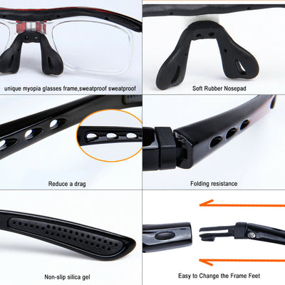 [11 IN 1] Sports Sunglasses UV Protection-5 Lenses, Headband, Storage Bag & Case