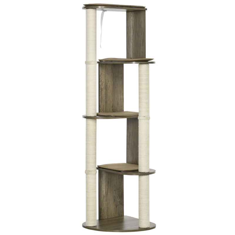 Multi-Lever Cat Tower with Scratching Posts, Small-Fit Kitten Tower with Sisal