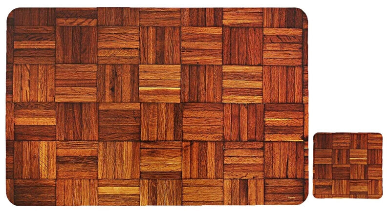 5Pcs Wooden Design PVC Dining Table Placemat For Refrigerator Drawer Place Mat