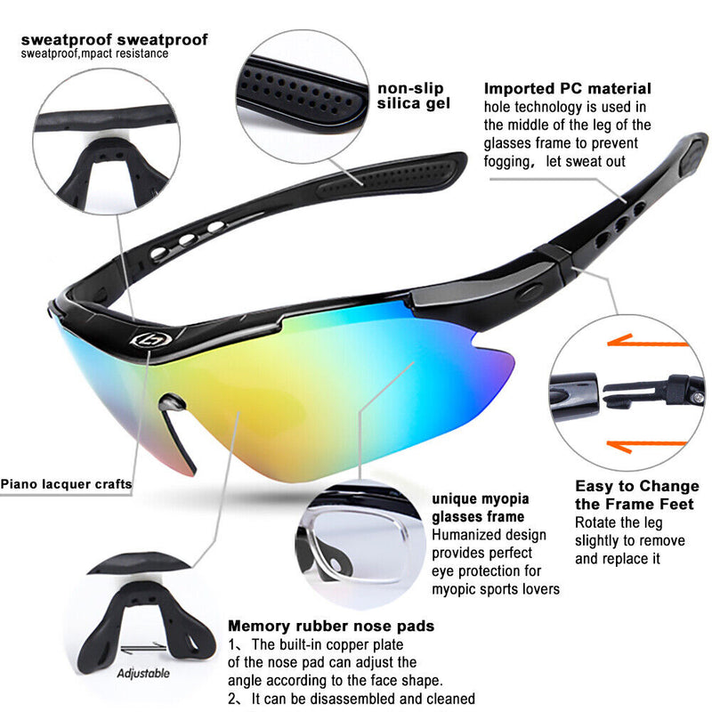 Lightweight & Windproof Cycling Sport UV400 Protective Glasses, Anti-Glare & Fog