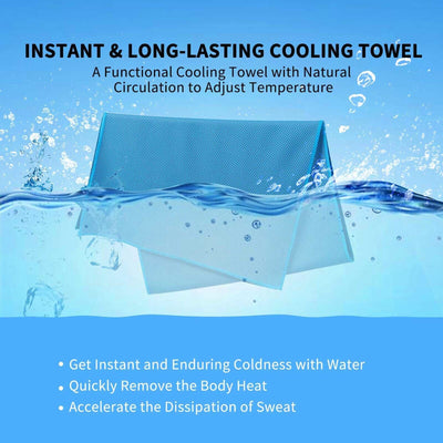 Instant Cooling Towel ICE Cold Golf Cycling Jogging Gym Sports Outdoor Towel CA