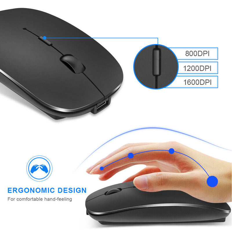 Rechargeable Bluetooth Wireless Mouse, Dual Mode(Bluetooth 5.0 & 2.4G Wireless)