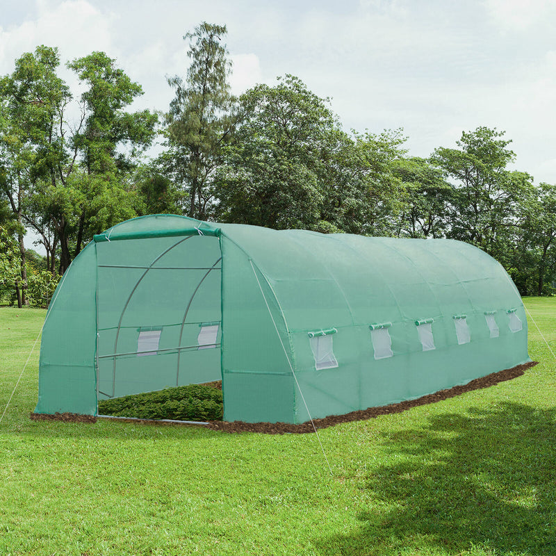 26.2&apos; L Walk-in Greenhouse Growing House Ventilation Large Outdoor Premium Steel