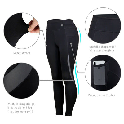 Womens Skin-Friendly & Quick-Dry High Waist Compression Leggings with Pockets CA