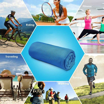 Instant Cooling Towel ICE Cold Golf Cycling Jogging Gym Sports Outdoor Towel CA