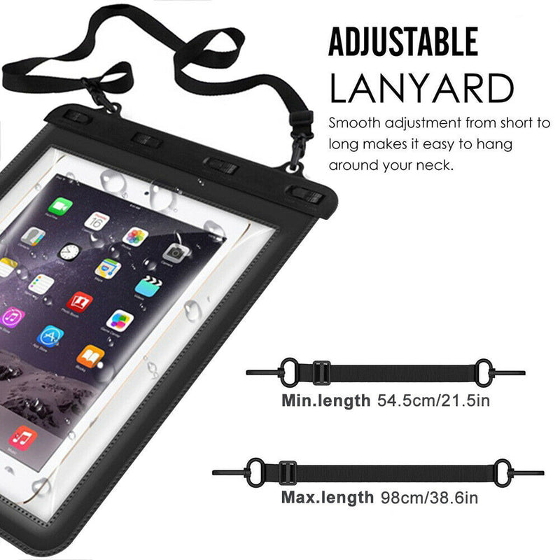 For iPad Pro 11" 2020 / 2018 IPX8 Certified Waterproof iPad Dry Bag Pouch, Black