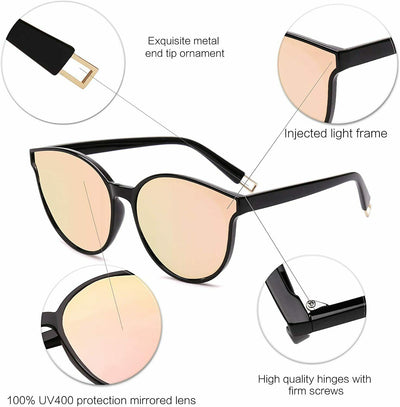 Women's Oversized Polarized Cat Eye Sunglasses Lightweight with HD Vison Lenses