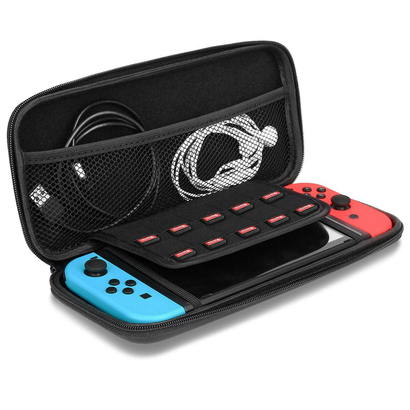 Carrying Travel Game Bag + TPU Case + Tempered Glass + Caps for Nintendo Switch