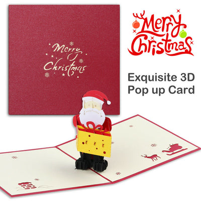 2 Pack Luxury Handmade Pop Up 3D Christmas Cards Assortment for Xmas New Year CA