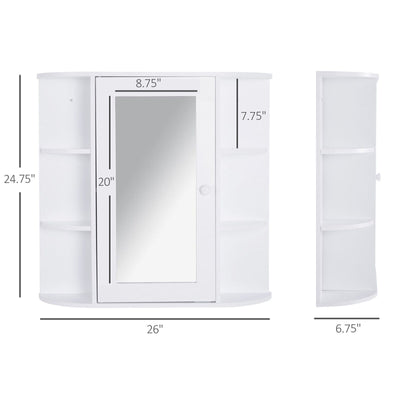 Wall Mounted Bathroom Medicine Cabinet Storage Organizer with Mirror Door