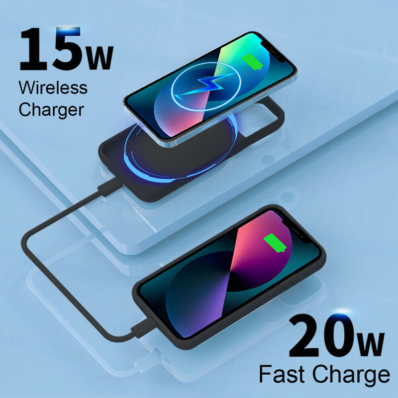 For iPhone 13 Pro 6.1" Wireless Charging Extended Battery Pack Case without Plug