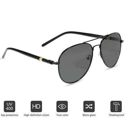 Yellow-Price Classic Polarized Aviator Sunglasses with Natural & HD Clear Vision