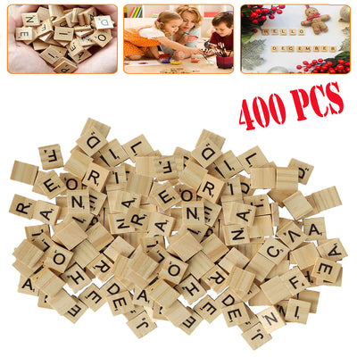 400pcs Wooden Alphabet Letter Crafts Wooden Tiles Decorations For DIY Home Event