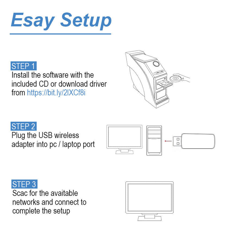 1300Mbps USB WiFi Network Adapter for Laptop Desktop PC of Windows 10/8.1/8/7/XP