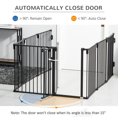 Pet Safety Gate 8-Panel Playpen Fireplace Christmas Tree Fence Stair Barrier