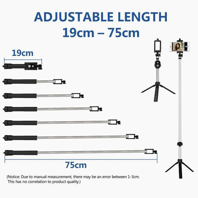 2-in-1 Unipod Selfie Stick Handheld Tripod with 3.0 Bluetooth Remote For Phones