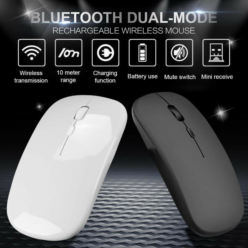 Rechargeable Bluetooth Wireless Mouse, Dual Mode(Bluetooth 5.0 & 2.4G Wireless)