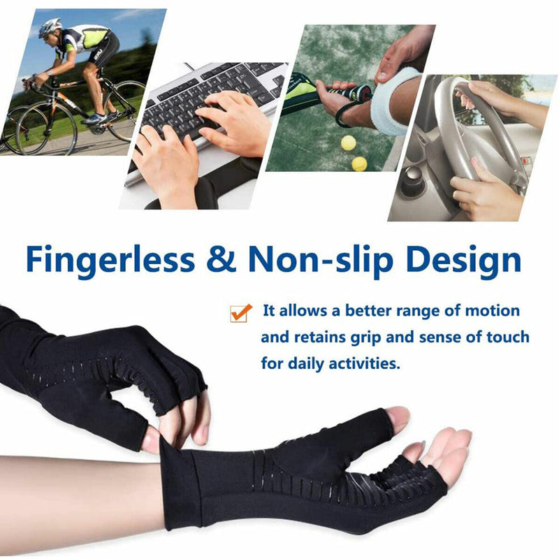 Medical Grade Quality Copper Infused Arthritis Compression Gloves for Men/Women