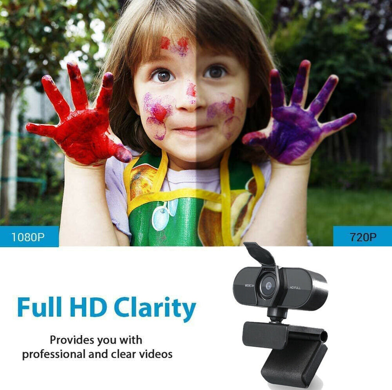 Full HD Autofocus Webcam 1080P w/Privacy Cover for Video Conferencing, Recording