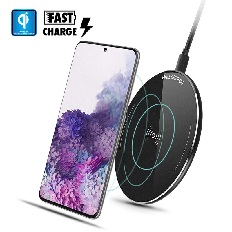 Qi-Certified 10W Max Fast Wireless Charging Pad for Galaxy S20 S10 S9 Note10 9 8