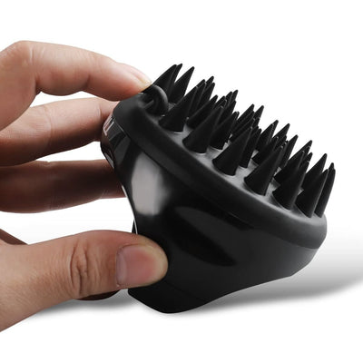 Hair Scalp Shampoo Massage Brush Silicone Bristles Head Scrubber Massager Tool