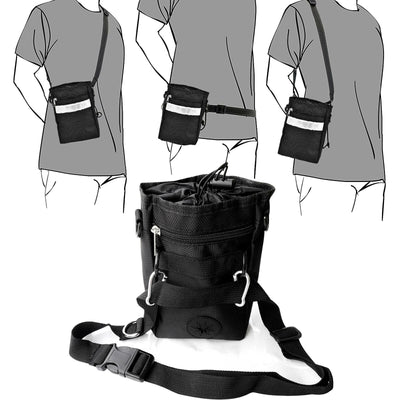 [High-Quality] Black Dog Treat Training Pouch W/ Adjustable Shoulder Strap Belt