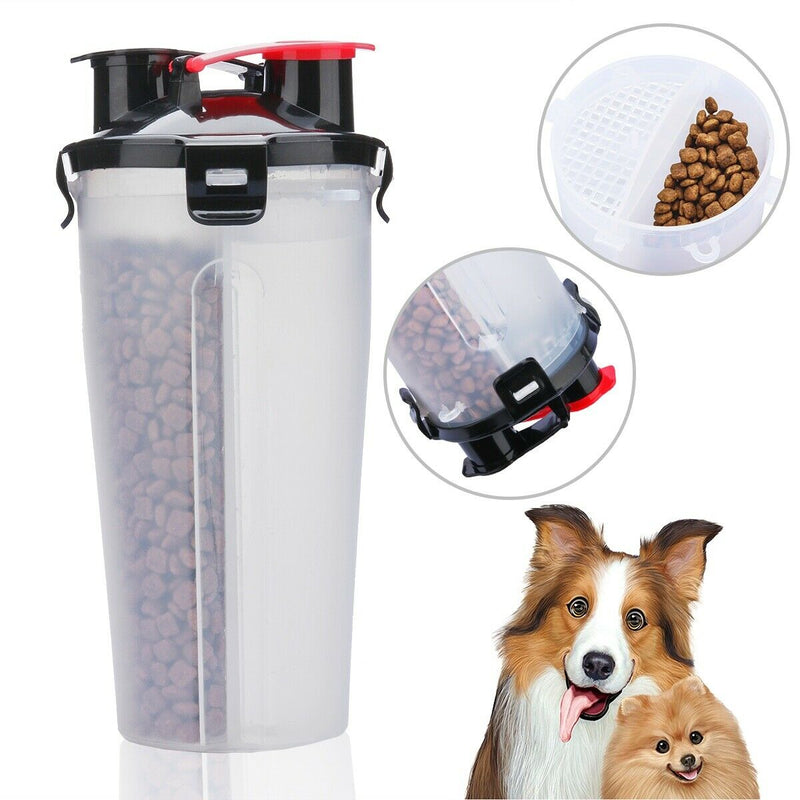 Leak Proof Portable Dog Container with 2 Bowls-Big Capacity & Food Grade Plastic