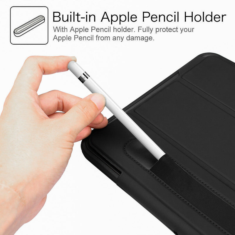 [Trifold Viewing Stand] Armor Case with Pencil Holder for iPad 8th 10.2" 2020