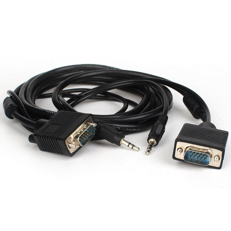 SVGA + Audio Monitor Cable, Male to Male 1080P Super VGA Display Cord for PC TV