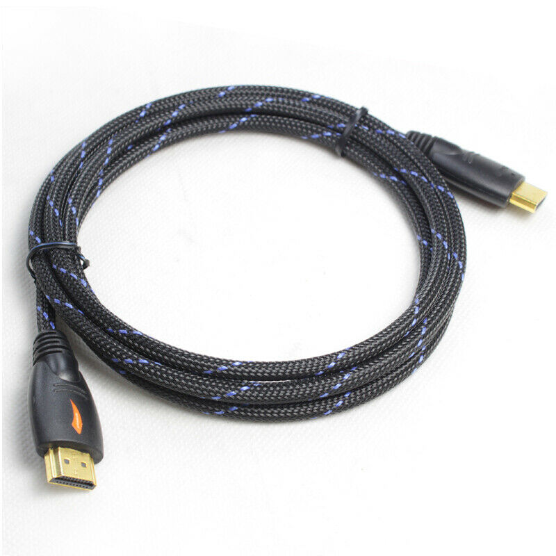 1080P HDMI Cable v1.4 High Speed 3D 30ft Long Wire Cord Braided With Ethernet CA