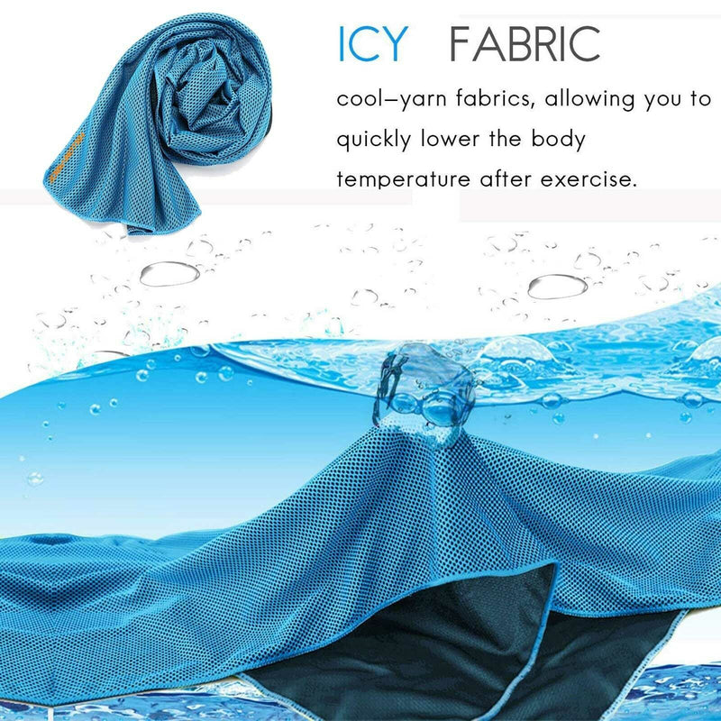 Soft Breathable Chilly Microfiber Towel (40"x12") for Yoga, Sport, Running, Gym