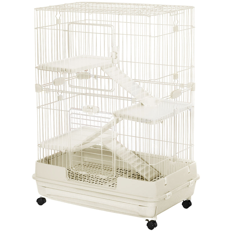 4-Level Hamster or Small Animal Hutch/Cage, White, 43.25&quot; H 842525186469