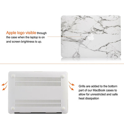 Apple MacBook Pro 13" A1706/A1708 Slim Hard Shell Protective Cover,White Marble